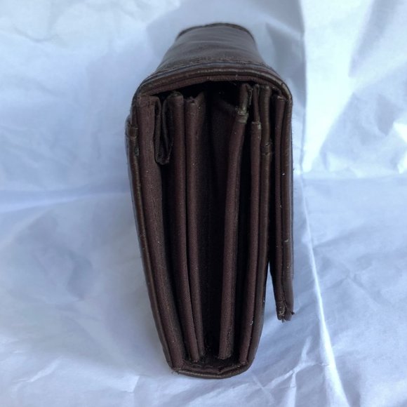 Liz Claiborne ChocolateBrown Faux Leather Wallet - Picture 4 of 11